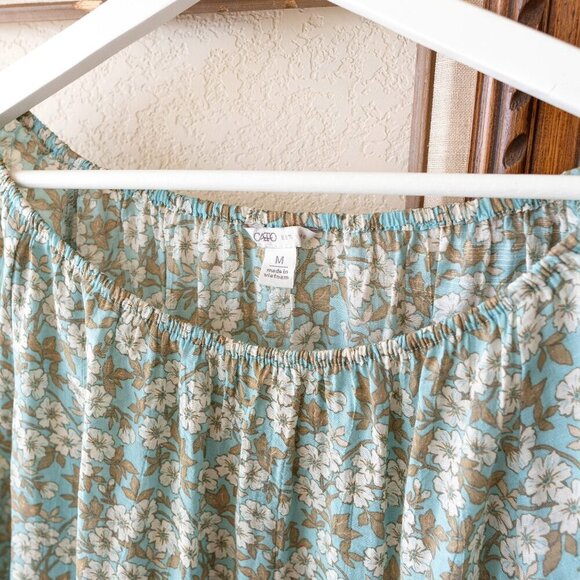 CATO OFF SHOULDER FLORAL BLOUSE SZ M - Picture 2 of 6